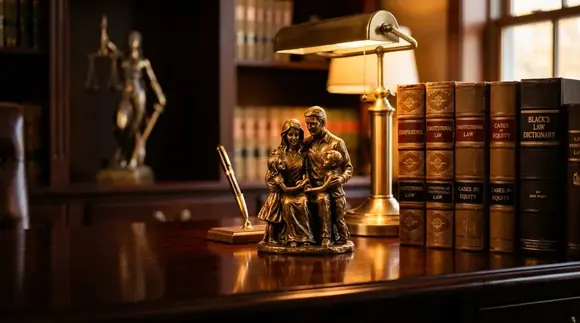 Escultura representativa de união e proteção patrimonial familiar